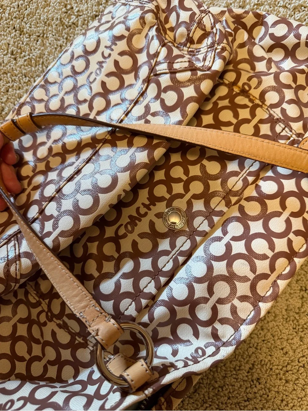 Coach Leah Optic Art Coated Canvas Large Bag Tote #13142